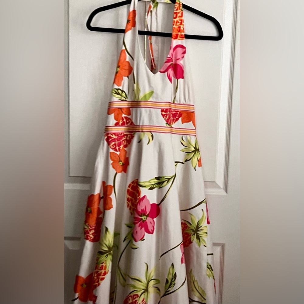 DONNA RICCO WOMENS DRESS, HALTER , FLORAL PRINT, Size 6
